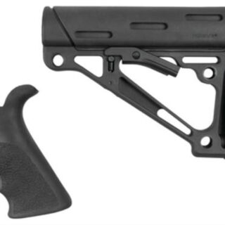 Hogue AR-15/M16 Collapsible Buttstock Kit With Finger Groove Beavertail Grip Commercial Buffer Tube Black