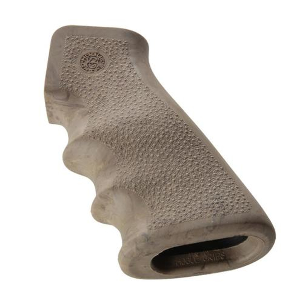 Hogue AR-15 Overmolded Rubber Grip, Finger Grooves Matte Ghillie Tan