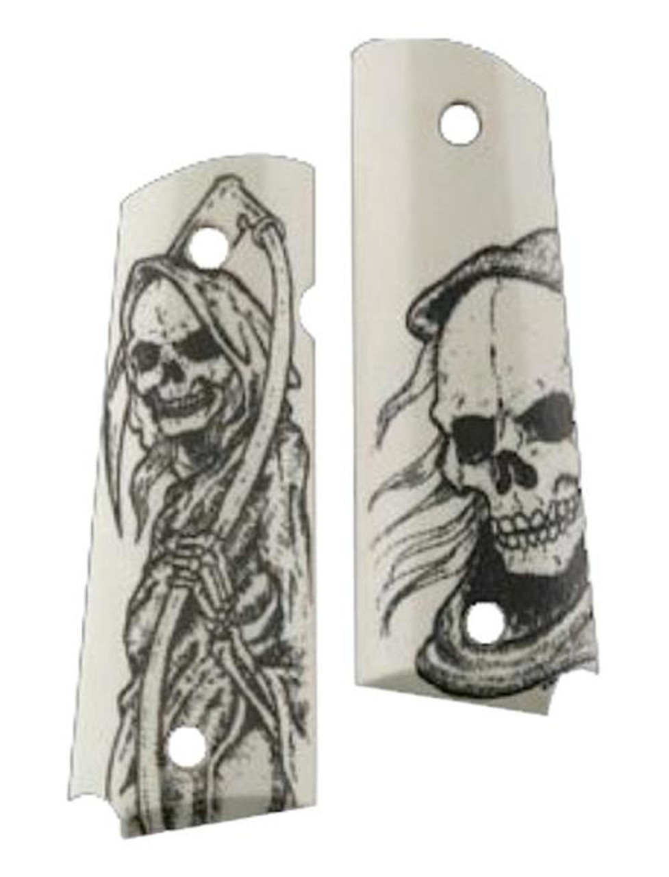 Hogue Govt Ivory Poly Grim Reaper Grip Panels