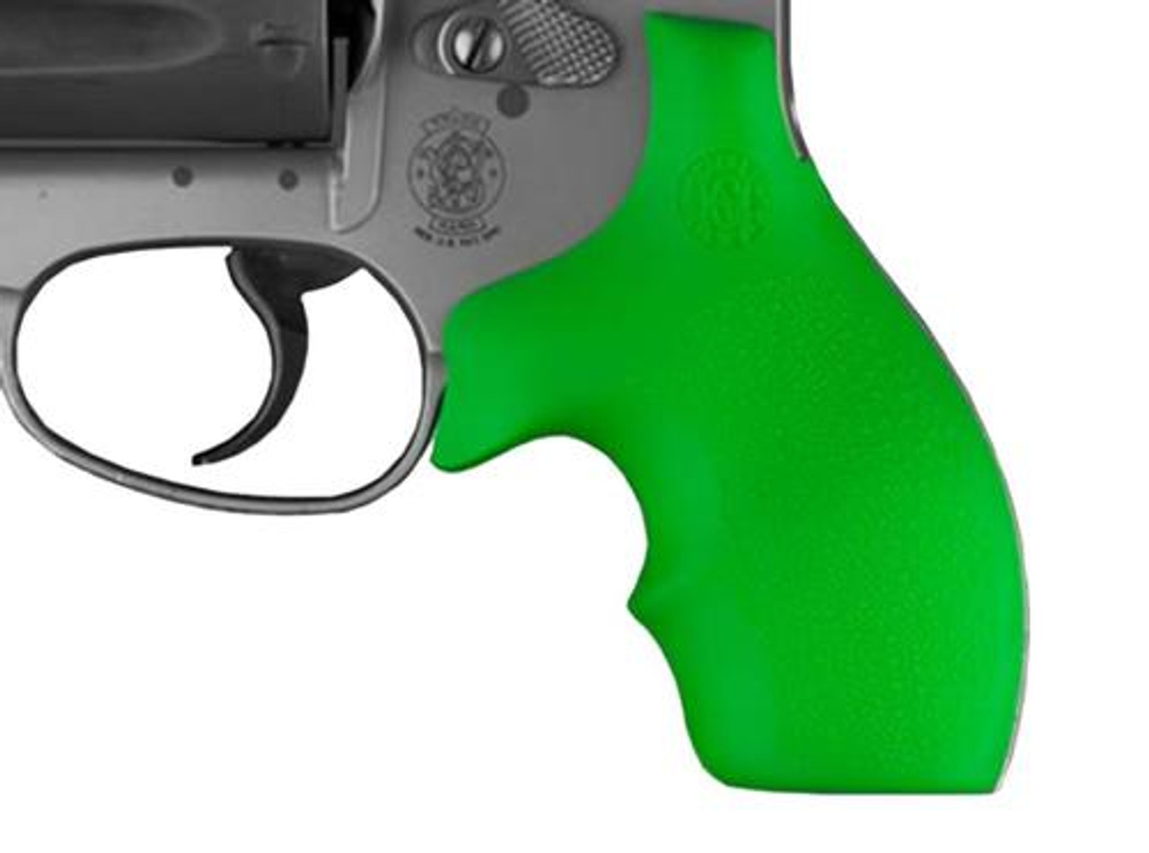 Hogue S&W J Frame Round Butt Rubber Grip, Finger Grooves Zombie Green