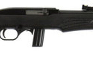 Rossi 22LR, 18" Barrel, Black, Synthetic Stock, 10Rd, Adjustable Fiber Optic Sights