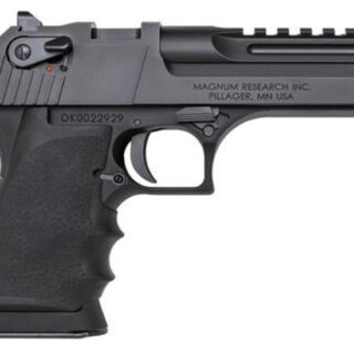Magnum Research Desert Eagle L5 44 Mag, 5" Barrel w/Integral Muzzle Brakel, Black Finish, Hogue Soft Rubber Grips w/Finger Grooves, 8Rd Mag