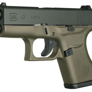 Glock 43, Gen3 AUS 9mm, 3.39" Barrel, 6rd, Fixed Sights, OD Green