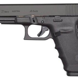 Glock 21 Gen4, Striker Fired, Full Size, 45ACP, 4.61" Barrel, Polymer Frame, Matte Finish, Fixed Sights, 10Rd, 3 Magazines