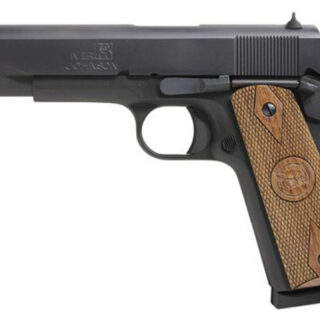 Iver Johnson 1911 A1, 45 ACP, 5", 8rd, Walnut Grips, Black