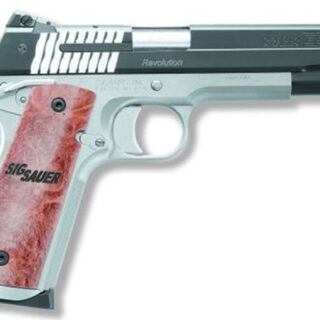 Sig 1911 45 ACP, 5" Barrel, STX Reverse 2-Tone SAO Siglite Burled Maple Grip (2) 8RD Steel MAG