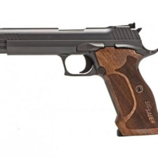 Sig P210 Target Single 9mm, 5", Walnut Grip, Black Nitron Stainless Steel, 8rd