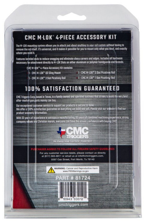 CMC Triggers M-LOK 4pc Rail Kit, Black - Image 2