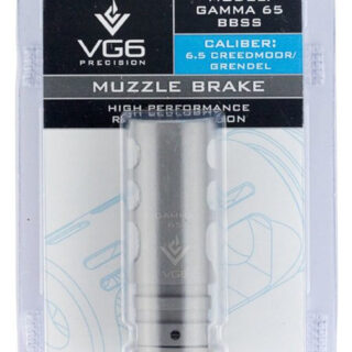 Aero Precision VG6 Gamma Muzzle Brake 6.5 Creedmoor/6.5 Grendel/6.8 Rem, Bead Blasted Stainless Steel