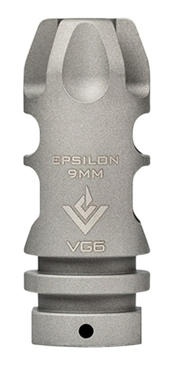 Aero Precision, Epsilon 9mm, Muzzle Brake, Bead Blasted Stainless Steel, 1/2X28