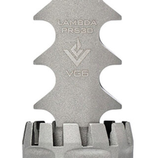 AERO Lambda PRS 30, Muzzle Brake, 308 Win/7.62MM, Bead Blasted Stainless Steel, 5/8X24