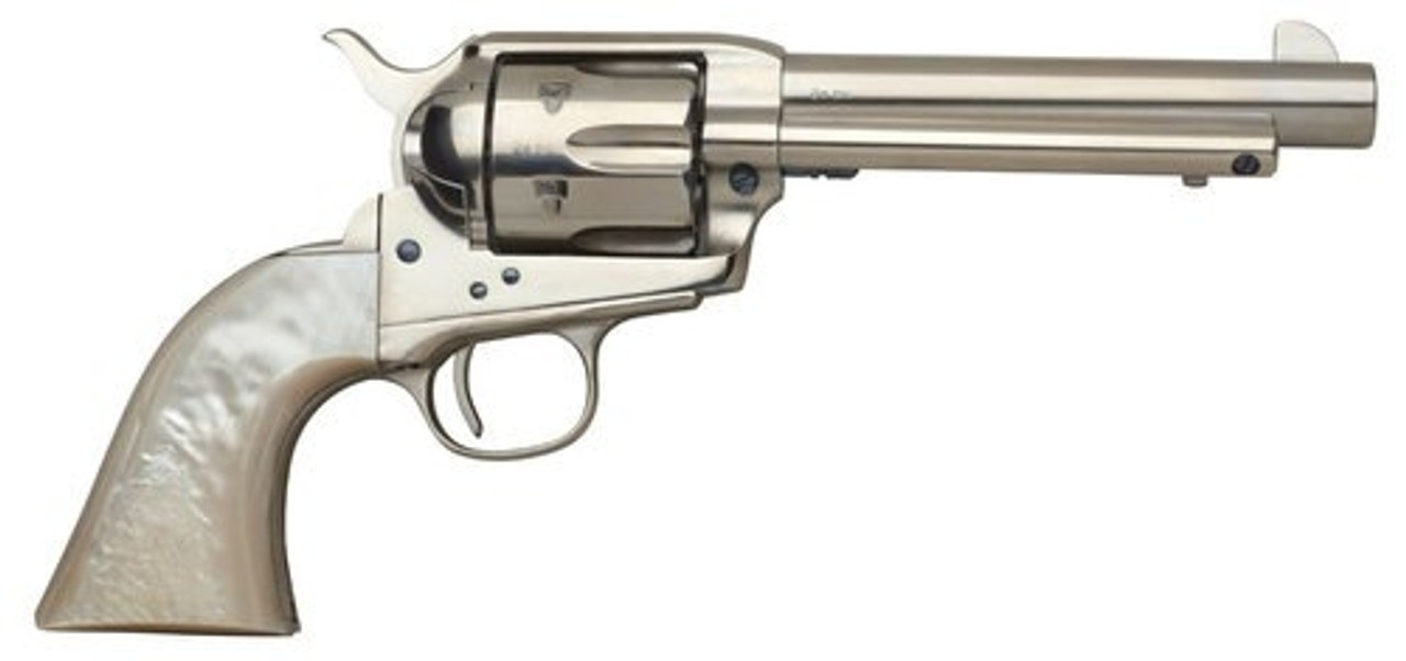 Taylors 1873 Cattleman Nickel/Prl 45 LC, 5.5" Barrel