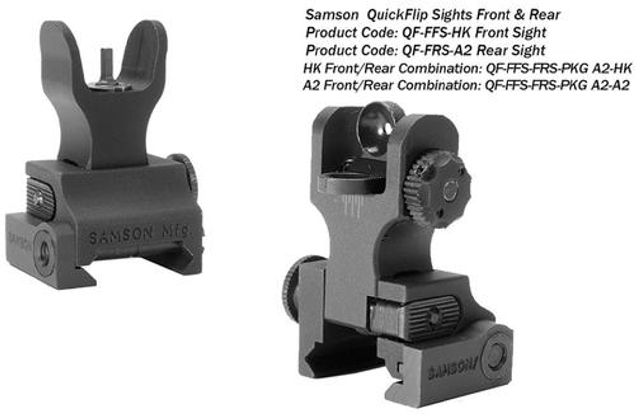Samson Manual Folding A2 Front/Rear AR-15, Alum Black