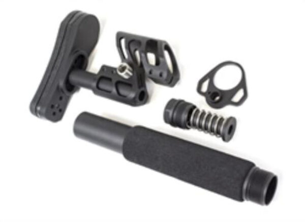 Odin Works Zulu Adjustable Stock, Padded Pistol Buffer Tube, Back Plate - Black