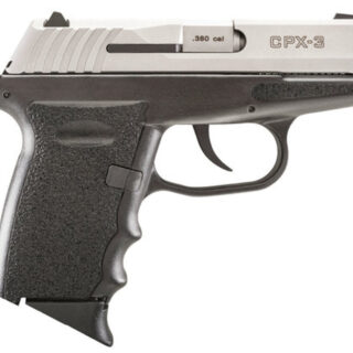 SCCY CPX-3, .380 ACP, 4.96" Barrel, 10rd, Black Grip, Stainless Steel Slide