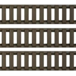 ERGO Low Profile Rail Cover, Long - Eighteen Slot OD Green 3 Pack