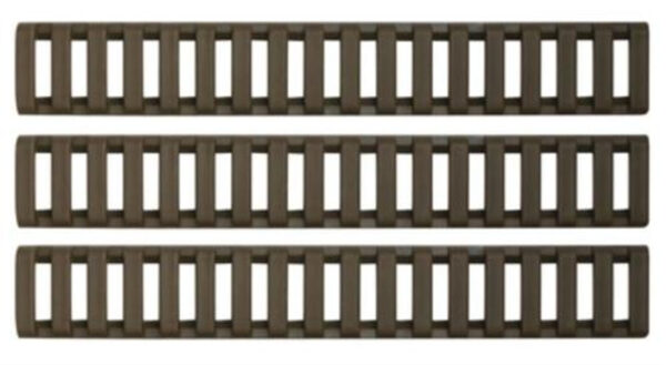 ERGO Low Profile Rail Cover, Long - Eighteen Slot OD Green 3 Pack