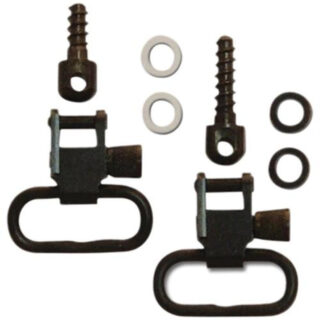 GrovTec , Wood Screw Forend Locking Swivel Set, Black Oxide Finish, Black, Includes (1) 1/2" and (1) 3/4" Wood Screw Sling Studs, (2) 1" GT Locking Swivels, (2) Spacers