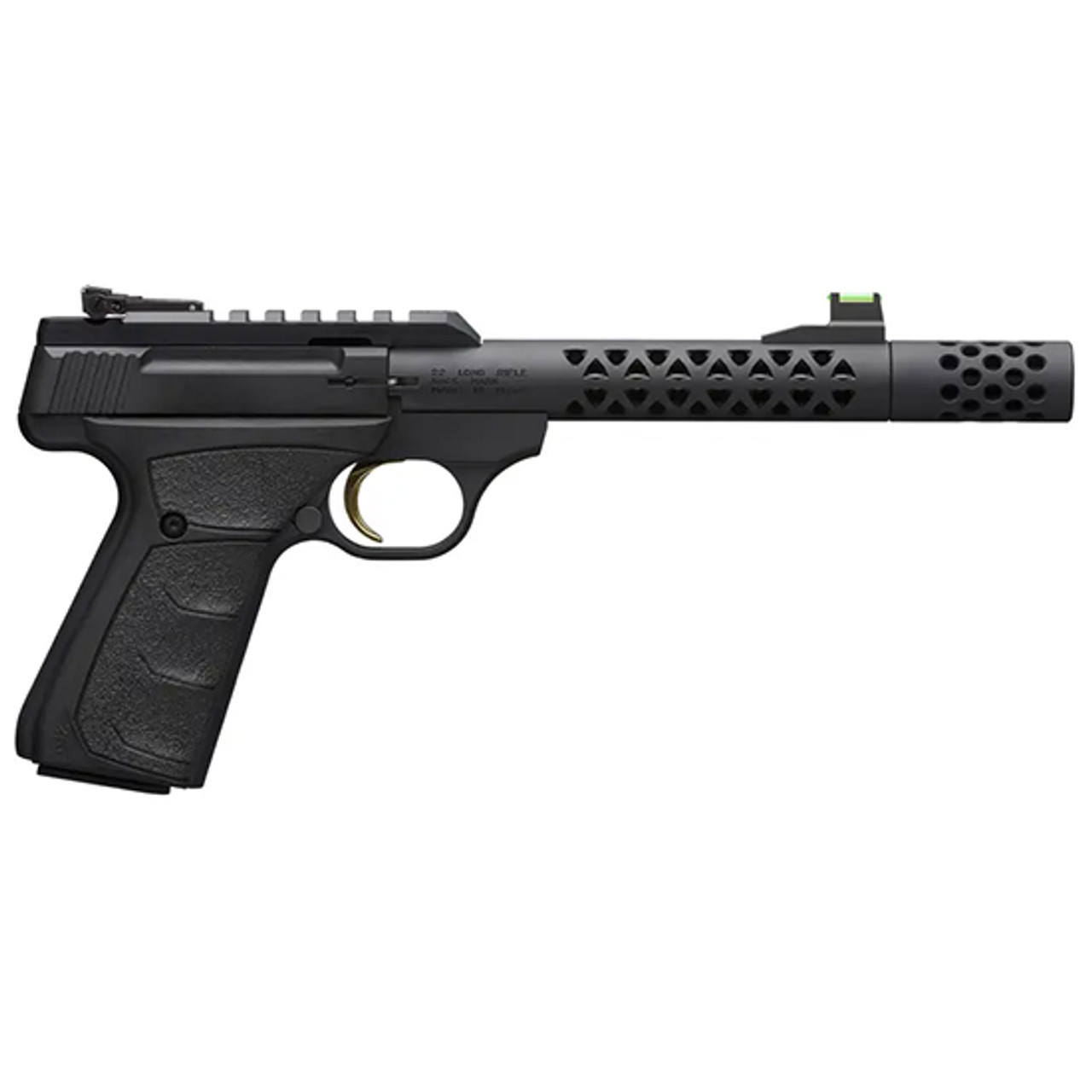 Browning Buckmark Plus Vision Triad 22LR, 5.5" Threaded Barrel, Black, Fiber Optic, 10rd