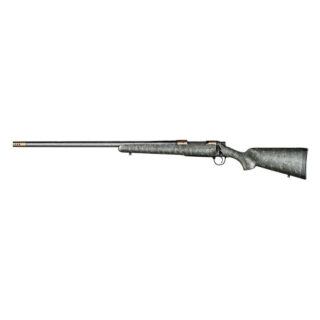Christensen Arms Ridgeline 28 Nosler, 26" Barrel, Carbon Fiber/Threaded Barrel, Burnt Bronze Cerakote, Green with Black/Tan Webbing Stock, Left Hand, 3rd