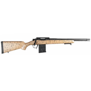 Christensen Arms Ridgeline Scout, 223 Remington, 16" Carbon Fiber Wrapped Threaded Barrel, 1:8 Twist, Black Nitride Finish, Tan/Black Carbon Fiber Composite Stock, 10rd