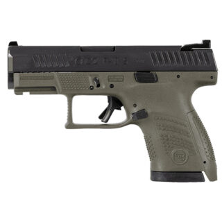 CZ P-10 S 9mm, 3.5" Barrel, Nitride Slide Finish, Olive Drab Green, Fixed Sights, Integrated Trigger Safety, 10rd