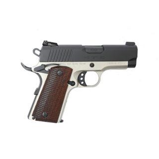 Girsan MC1911 SC Officer .45 ACP, 3.4" Barrel, Fixed Sights, Silver/Black, 6rd