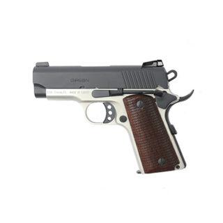 Girsan MC1911 SC 9mm, 3.4" Barrel, Steel, Black and Silver, Synthetic Wood Grips, 7rd