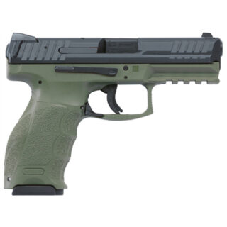 HK VP9 9mm, 4.09" Barrel, Black Slide, Green Finish, Picatinny Rail Frame, Paddle Mag Release, 10rd