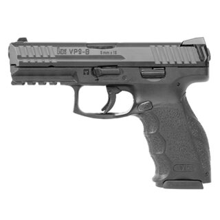 HK VP9 9mm, 4" Barrel, Black Frame, Night Sights, Button Mag Release, 10rd