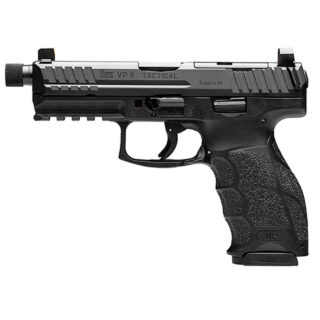 HK VP9T OR 9mm, 4.7" Threaded Barrel, NS, Black, 10rd