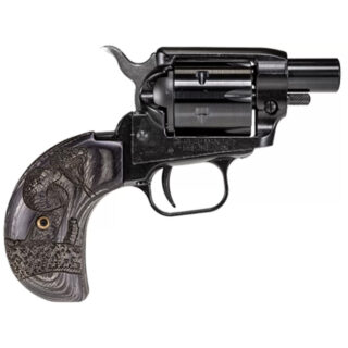 Heritage Barkeep Boot 22 LR, 1.68" Barrel, Black Steel, Custom Wood, Burnt Snake Grips, 6rd