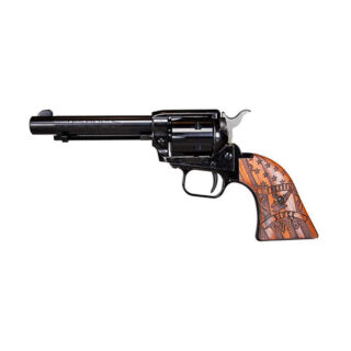 Heritage Rough Rider 22 LR, 4.75" Barrel, Fixed Sights, Engraved Wood Grips, Black, 6rd