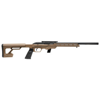 Savage 64 Precision 22 LR, 16.5" Bull Barrel, FDE Stock, Matte Black Barrel, 10rd