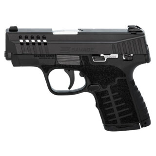 Savage Stance MC9MS 9mm, 3.2" Stainless Steel Barrel, Melonite Finish, Black, Manual Thumb Safety, 3 Dot Sights, 8 Rounds, 2 Magazines, (1)-8 Rounds and (1)-7 Rounds, Includes Two 18 Degree Ba