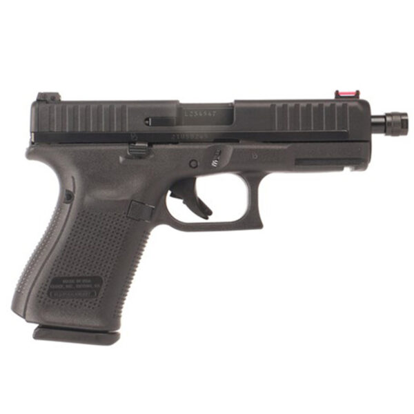 Glock 44 USA .22 LR, 4" Barrel, Includes Threaded/Non-Threaded Barrels, Red FO Front, Black, 10rd