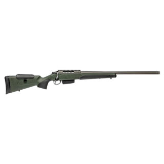 Tikka T3X Super Varmint, 7mm Rem Mag, 20" Barrel, Fluted Bolt, Tungsten, Green/ Black Webbing, 5rd,