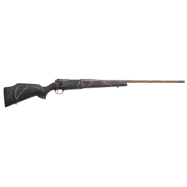 Weatherby MkV Weathermark LT, 6.5 Creedmoor, 22" Barrel, FDE/Speckled Green, Monte Carlo Stock, 4rd