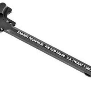 Badger, AR Charging Handle with Generation 1 Tactical Latch, Left Hand, Black