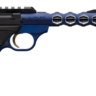 Browning, Buck Mark Vision, 22 LR, 5.875" Barrel, Threaded 1/2-28, Includes Muzzle Brake, Blue Color, Anodized Finish, URX Rubber Grip, Thumb Safety Right Hand, Adjustable Rear & Fiber Optic Front Sights, 10rd