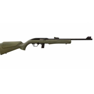 Rossi, RS22, Semi-automatic Rifle, 22 LR, 18" Barrel, Olive Drab Green Finish, Synthetic Stock, 10Rd, Adjustable Fiber Optic Sights