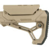 FAB Defense AR-15 Buttstock, Fits Mil-Spec And Commercial Tubes, Adjustable Cheek Rest, Tan Finish