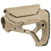 FAB Defense AR-15 Buttstock, Fits Mil-Spec And Commercial Tubes, Adjustable Cheek Rest, Tan Finish - Image 3