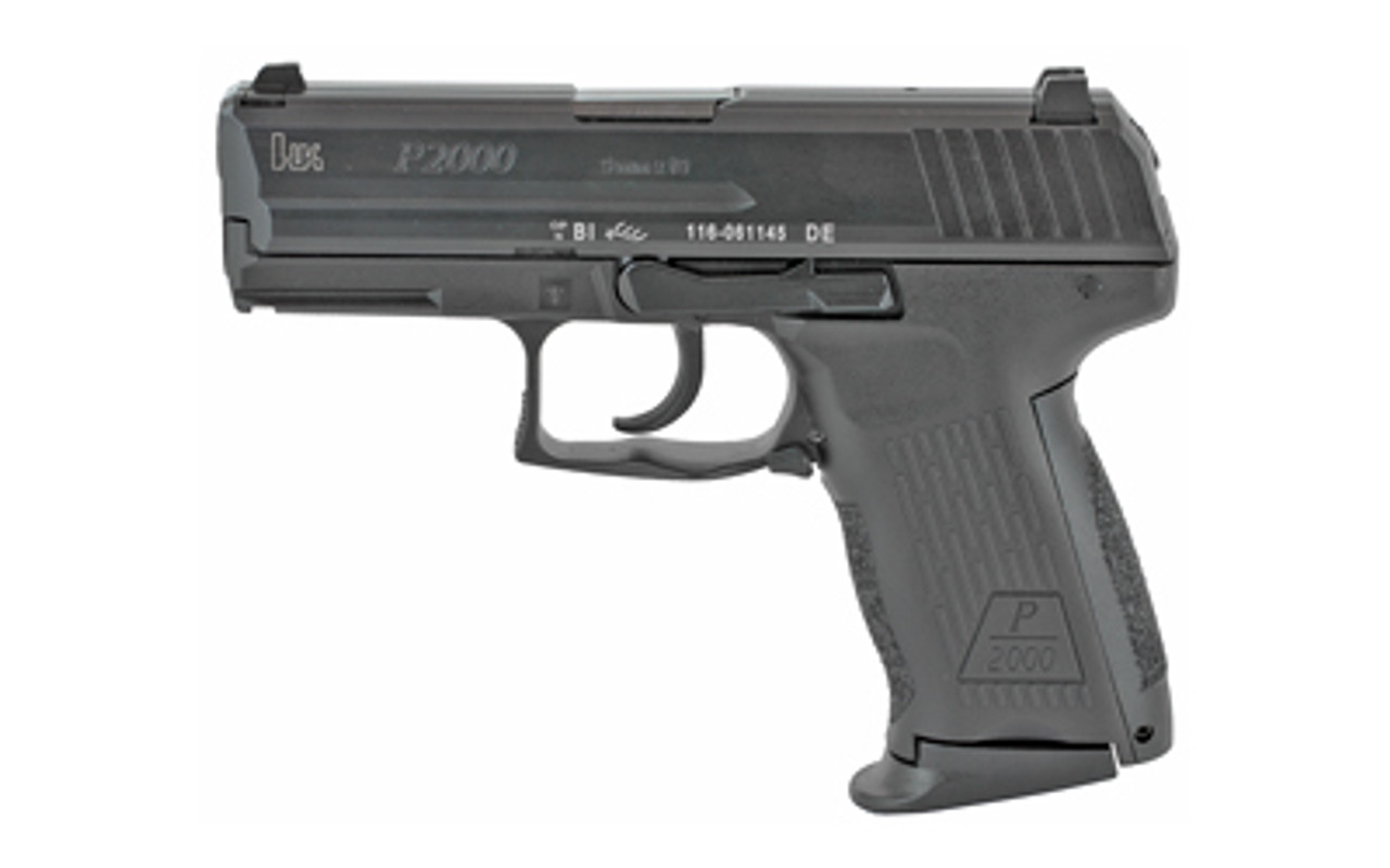 HK P2000 V2 LEM 9mm, 3.66" Barrel, NTS, 3-Dot Sights, Black, 10rd