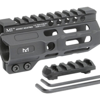 Midwest Combat Rail, Handguard, 4.5" Length, M-Lok, Black Anodized Finish,ludes 5-Slot Polymer Rail Section, Barrel Nut And Wrench