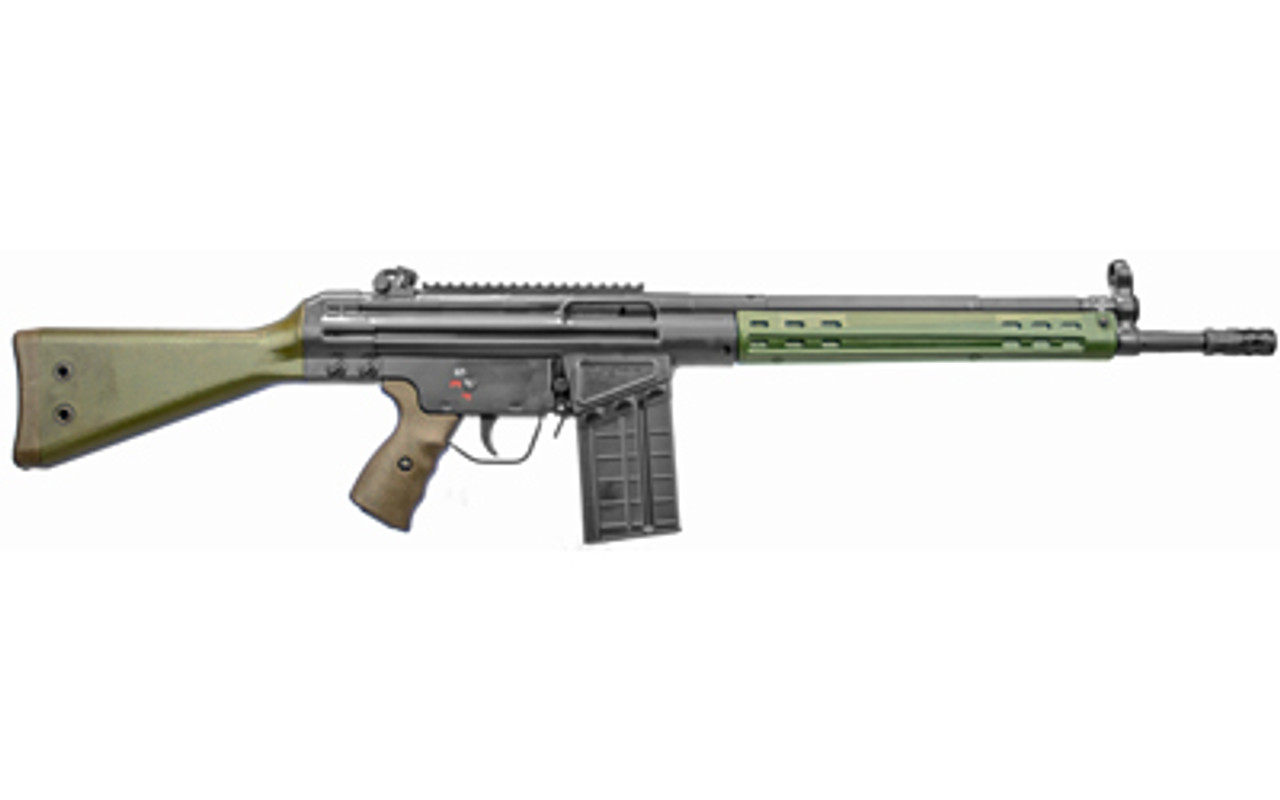 PTR PTR-91 GIRK 308 Win, 16" Barrel, Black, Green Furniture, 20Rd, Welded Scope Mount, Metal Lower, Removable 5/X24 Flash Hider, 1-20Rd Magazine - Image 2