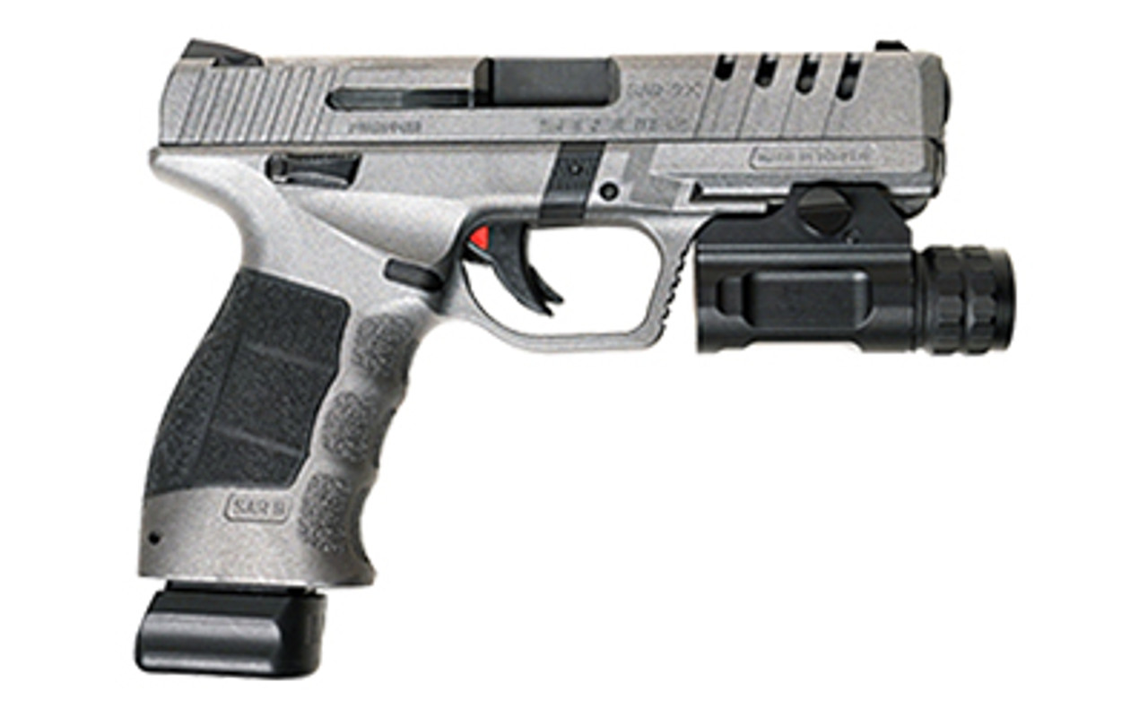 SAR X-9 Striker Fired Pistol, 9mm, 4.4" Barrel, Polymer Frame, Cerakote Platinum Finish, 1-17 Round, 1-19 Round
