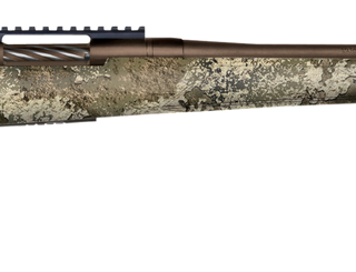 Mossberg Patriot, Predator, 6.5 PRC, 24" Fluted Threaded Barrel, Brown Finish, Syntheic Strata Camo Stock, Adj. Trigger, Picatinny, Oversized Handle, Box Magazine, 5rd