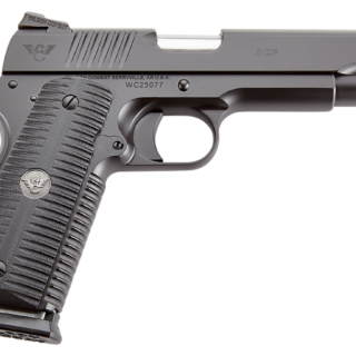 Wilson Combat, ACP, 1911, Full Size, 45ACP, 5" Barrel, Black Armor Tuff Finish, Red Fiber Optic Sights, Manual Safety, 8Rd