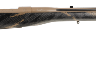 Weatherby Mark V Accumark 257 Weatherby Mag, 26" Barrel, Coyote Tan Rec Brown Sponge Pattern Black Fixed Adjustable Cheekpiece Stock, Left Hand, 3rd